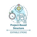 Project base structure concept icon. Corporate training, business presentation. Workflow process idea thin line