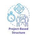 Project base structure concept icon. Corporate training, business presentation. Workflow process idea thin line