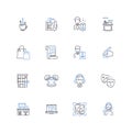 Project-based worker line icons collection. Versatile, Skilled, Creative, Adaptable, Independent, Resourceful