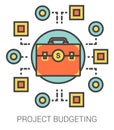 Project budgeting line icons.