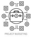 Project budgeting line infographic.