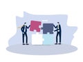 project Business places the last piece of a puzzle. Business concept illustration., The Final Piece. Missing part of puzzle Royalty Free Stock Photo