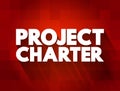 Project Charter text quote, concept background