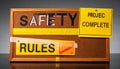 Project Complete - Workplace Safety Rules Board Royalty Free Stock Photo