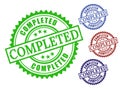 Project Completed Stamp Icons, Grunge Style Finished Task Labels Royalty Free Stock Photo