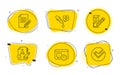 Article, Algorithm and Chemistry pipette icons set. Project deadline, Checkbox and Verify signs. Vector