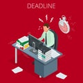 Project deadline. Concept of overworked man. Royalty Free Stock Photo