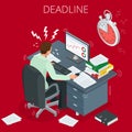 Project deadline. Concept of overworked man. Royalty Free Stock Photo