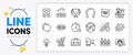 Project deadline, Messenger and Idea line icons. For web app. Vector