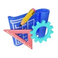 Project Development 3D Icon