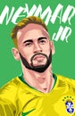 Digital art of Brazil football team captain Neymar JÃÂºnior