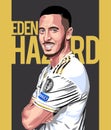 Digital art of Belgian footballer Eden Hazard who plays for Spanish club Real Madrid FC