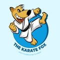 Beautiful fox mascot vector in karate costume