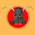 Baby elephant mascot digital vector art