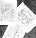 Project drawings of a residential house - plan, section, facade