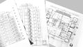 Project drawings of a residential house - plan, section, facade