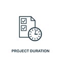 Project Duration icon. Creative element design from risk management icons collection. Pixel perfect Project Duration