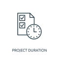 Project Duration outline icon. Thin line concept element from risk management icons collection. Creative Project Duration icon for