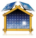 Project of Ecological House with Solar Panels Royalty Free Stock Photo