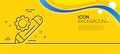 Project edit line icon. Settings management sign. Pencil. Minimal line yellow banner. Vector