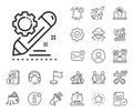 Project edit line icon. Settings management sign. Pencil. Salaryman, gender equality and alert bell. Vector