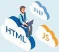 Project engineer for website creation. Program development, software programming, encoding Royalty Free Stock Photo