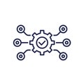 project execution line icon on white