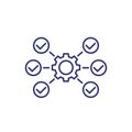 project execution line icon on white, vector