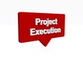 project execution speech ballon on white