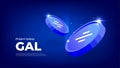 Project Galaxy GAL coin banner. GAL coin cryptocurrency concept banner background