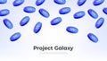 Project Galaxy GAL coin falling from the sky. GAL cryptocurrency concept banner background