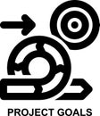 project goals, target, objective, goal, agile, project management outline icon