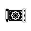 Black solid icon for Project, plan and scheme Royalty Free Stock Photo
