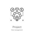 project icon vector from risk management collection. Thin line project outline icon vector illustration. Outline, thin line