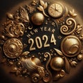 Project Illustration AI Golden New Year 2024 Inspired D13061
