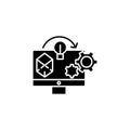 Project implementation black icon concept. Project implementation flat vector symbol, sign, illustration. Royalty Free Stock Photo