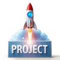 Project Launch isolated on white background Royalty Free Stock Photo