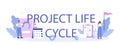 Project life cycle typographic header. Maturity stage. Successful business