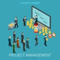 Project management business coin money flat isometric 3d