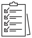 Project management checklist vector icon illustration Royalty Free Stock Photo