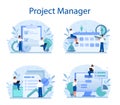 Project management concept set. Successful strategy, motivation