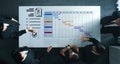 Project management dashboard with Gantt chart for business planning and scheduling. Fermion Royalty Free Stock Photo