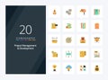 20 Project Management And Development Flat Color icon for presentation