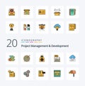 20 Project Management And Development Line Filled Color icon Pack like public modern capital initial ipo