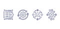 project management, efficiency line icons Royalty Free Stock Photo