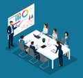 Project management and financial report strategy. Consulting team. Collaboration concept with collaborative people. Isometric Royalty Free Stock Photo