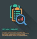 Project management icon, lessons report icon. Royalty Free Stock Photo