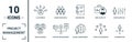 Project Management icon set. Include creative elements goal seeking, virtual team, budget, global management, team cohesion icons