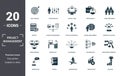 Project Management icons set collection. Includes simple elements such as Goal Seeking, Configuration, Virtual Team, Employability