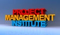 Project management institute on blue